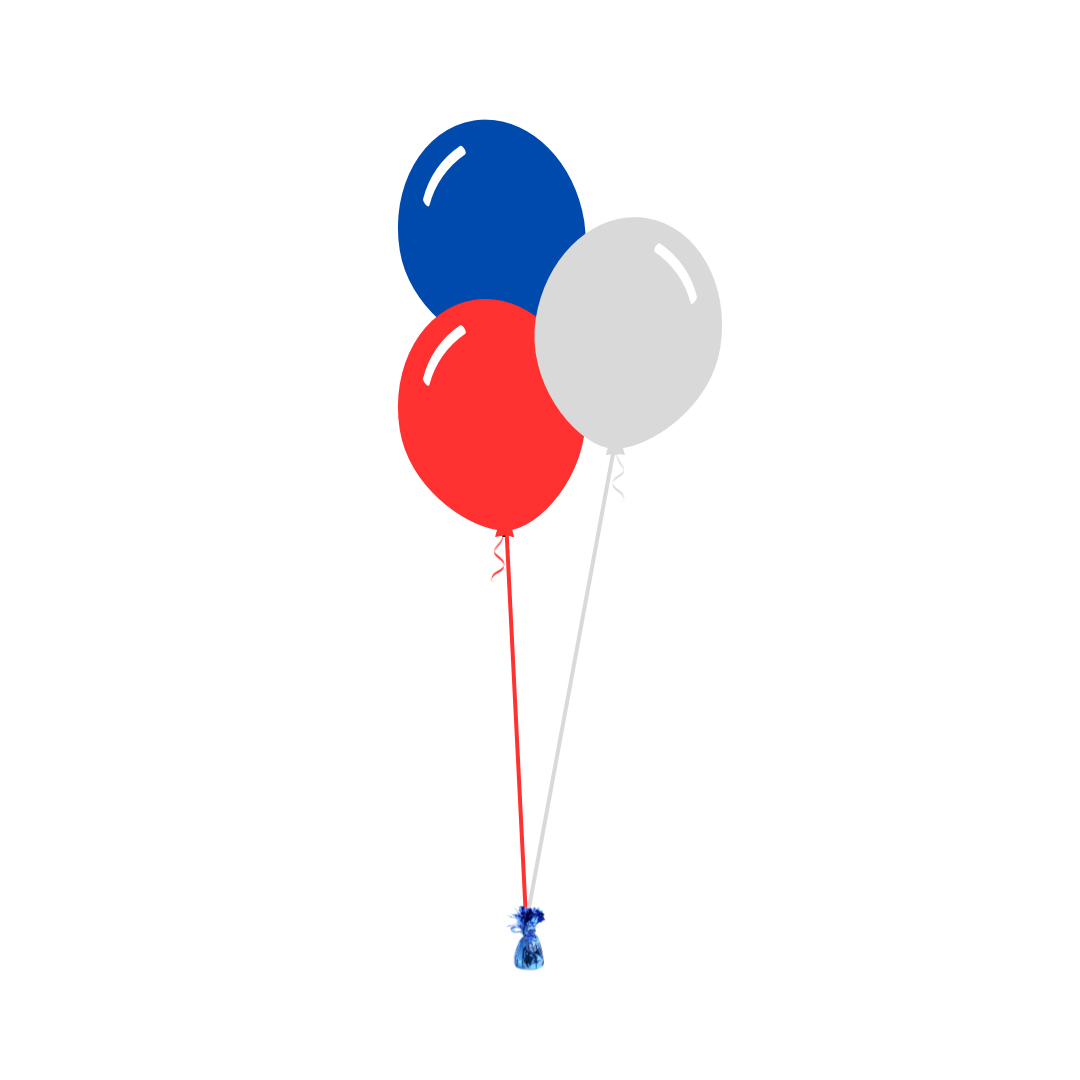 AFL: Western Bulldogs Arrangement of 3 Balloons