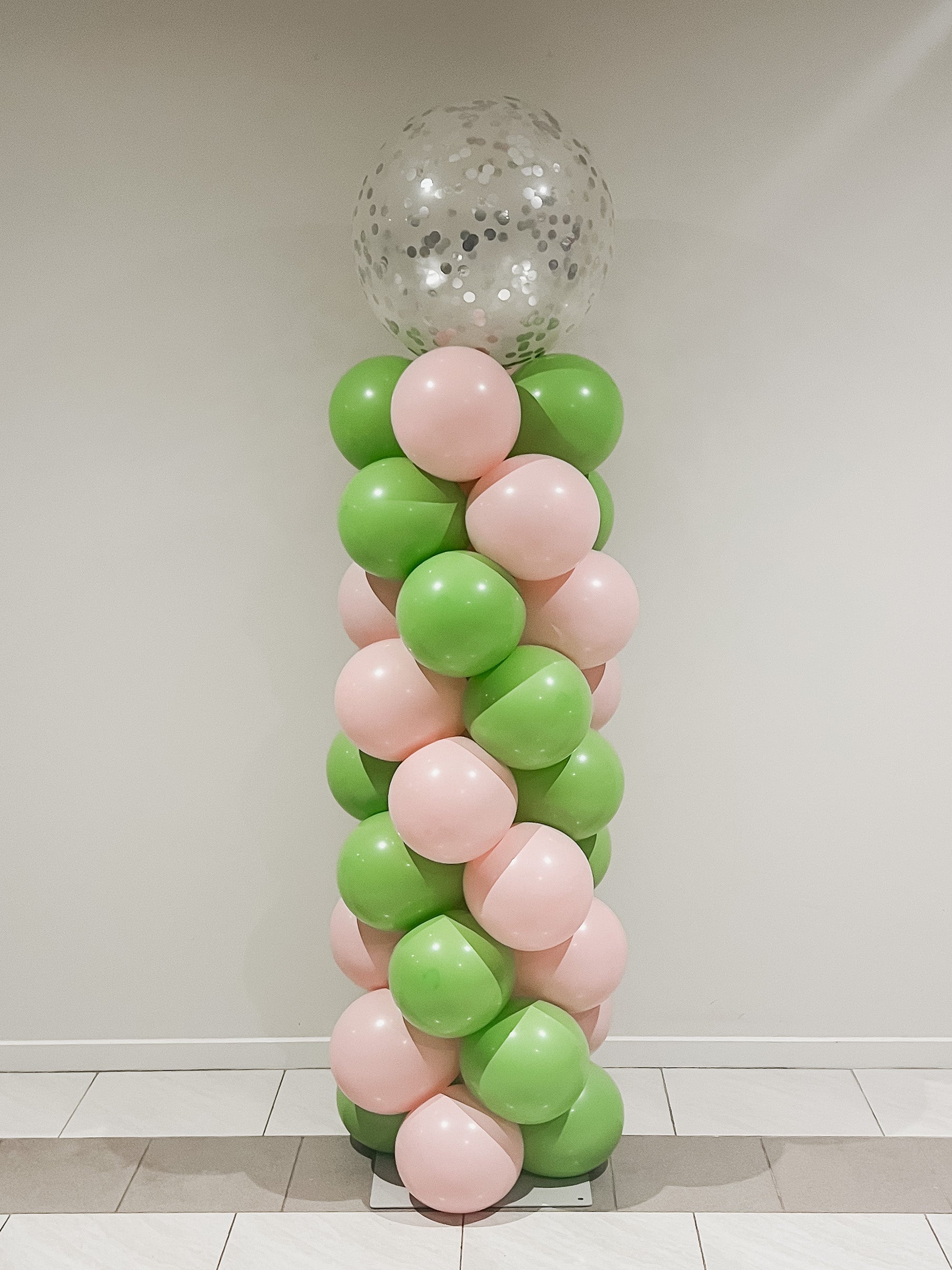 Balloon Column with 90cm Confetti Balloon HIRE ONLY BALLOONS2U