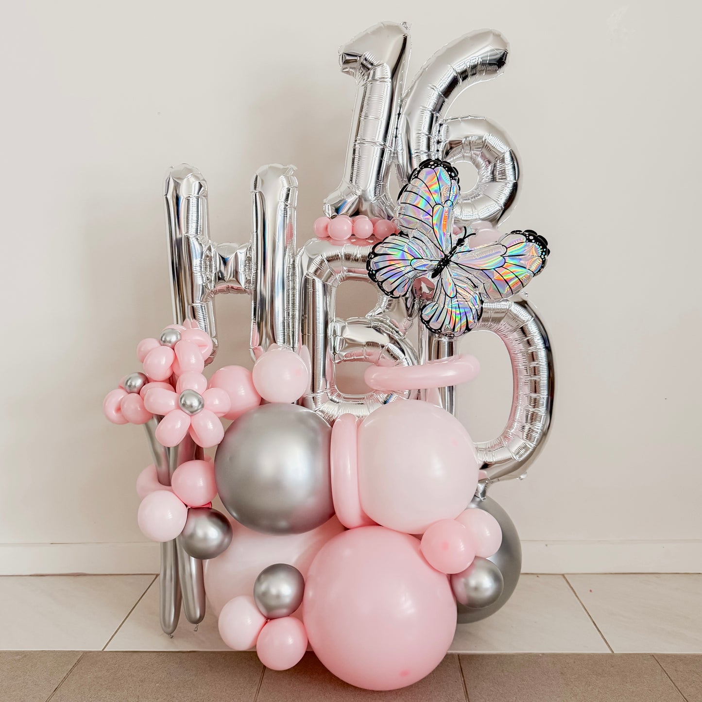 HBD Butterfly Number Air Filled Cluster - Does Not Float (1mx70cm)