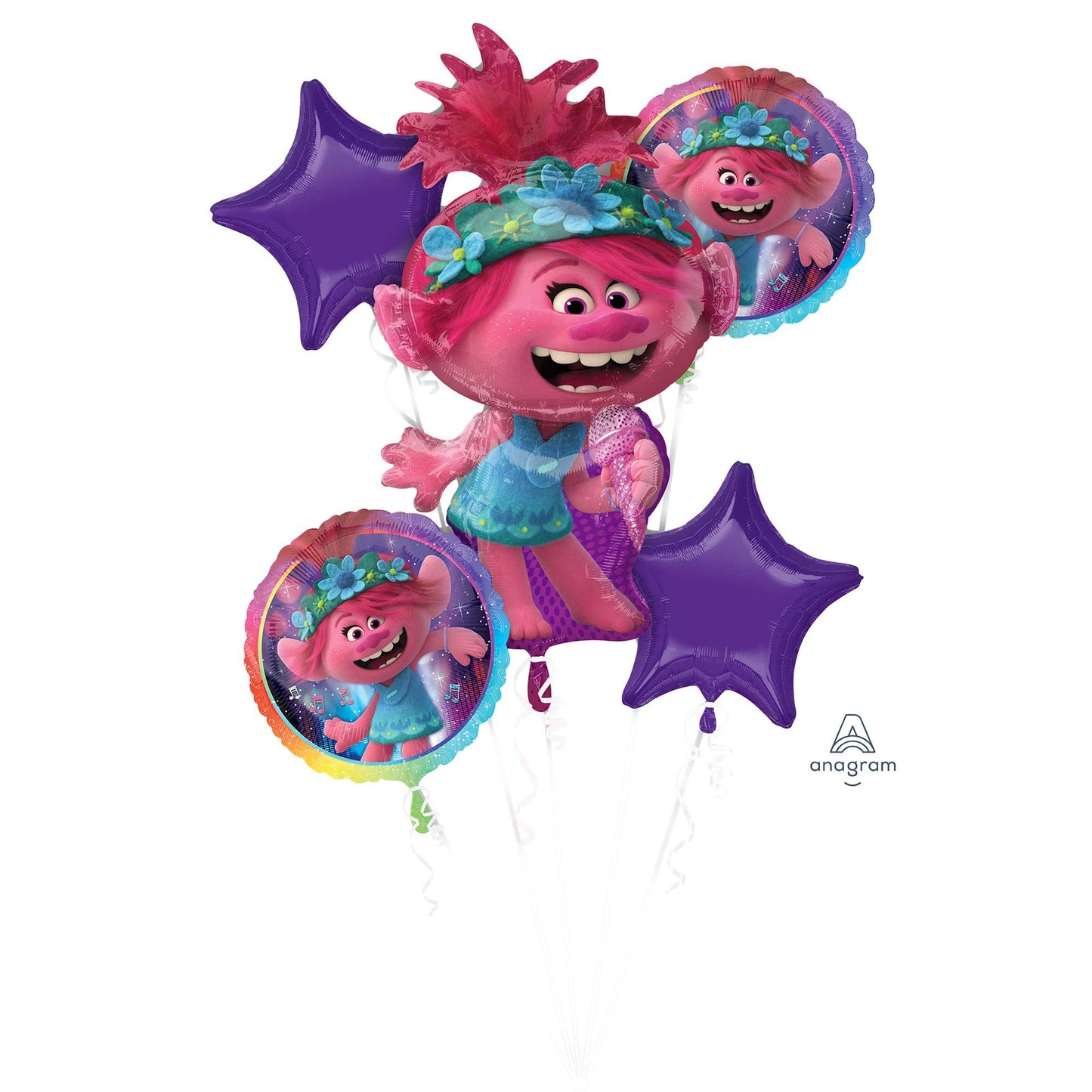 Trolls World Tour Balloon Bouquet - Floor Length