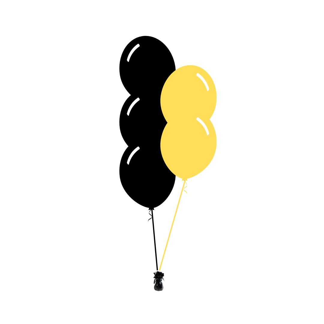 AFL: Richmond Tigers Arrangement of 5 Balloons
