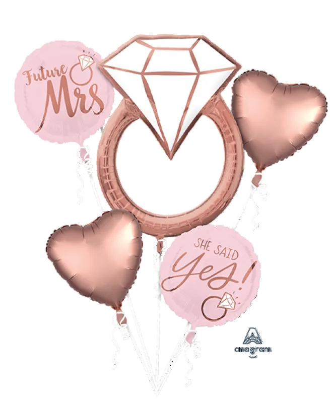 Future Mrs, She Said Yes Bouquet - Floor Length