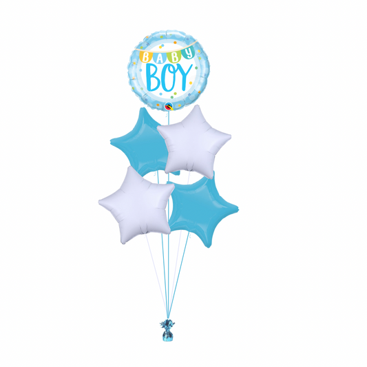 Baby Boy (Blue & White) Balloon Bouquet