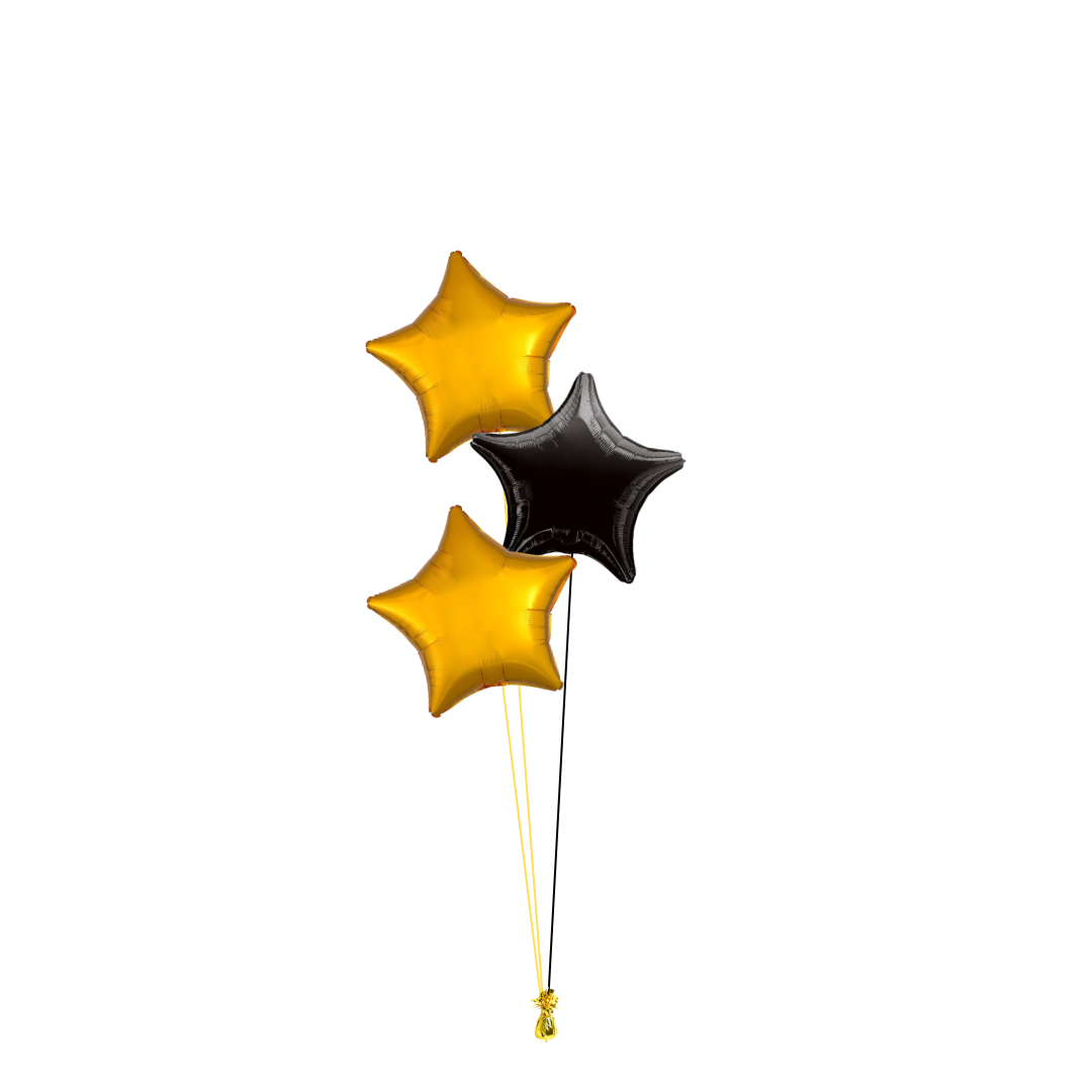 Arrangement of 3 Stars Helium Balloons