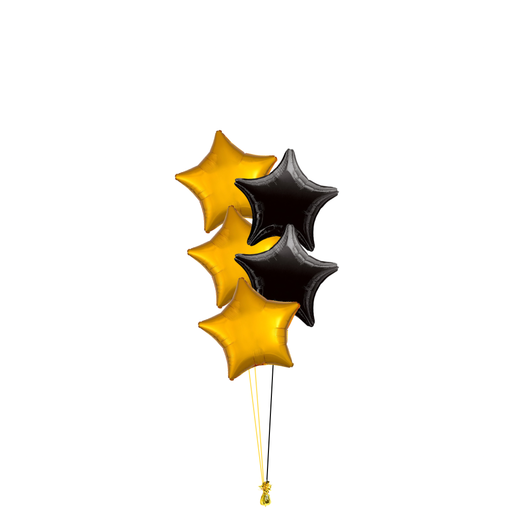 Arrangement of 5 Stars Helium Balloons
