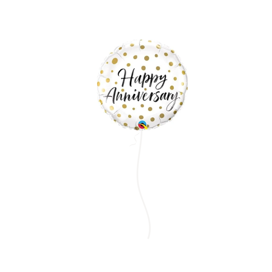 45cm Foil Happy Anniversary Helium Filled Balloon