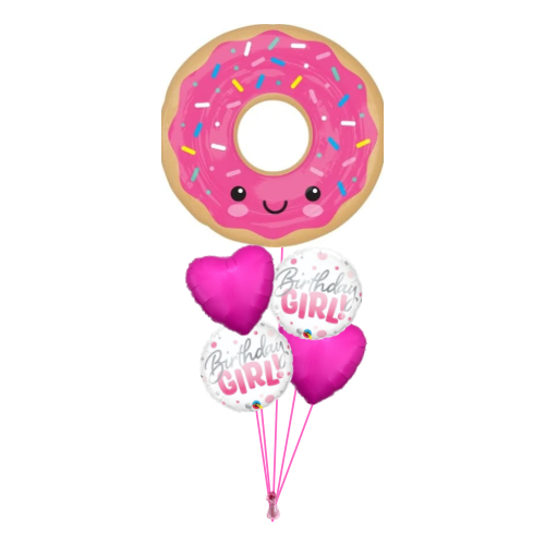 Birthday Girl Donut Balloon Bouquet - Floor Length