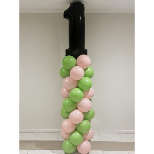 Balloon Column with 86cm Foil Number Balloon - HIRE ONLY