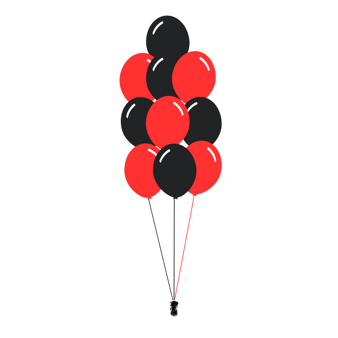 AFL: Essendon Bombers Arrangement of 10 Balloons - Floor Length