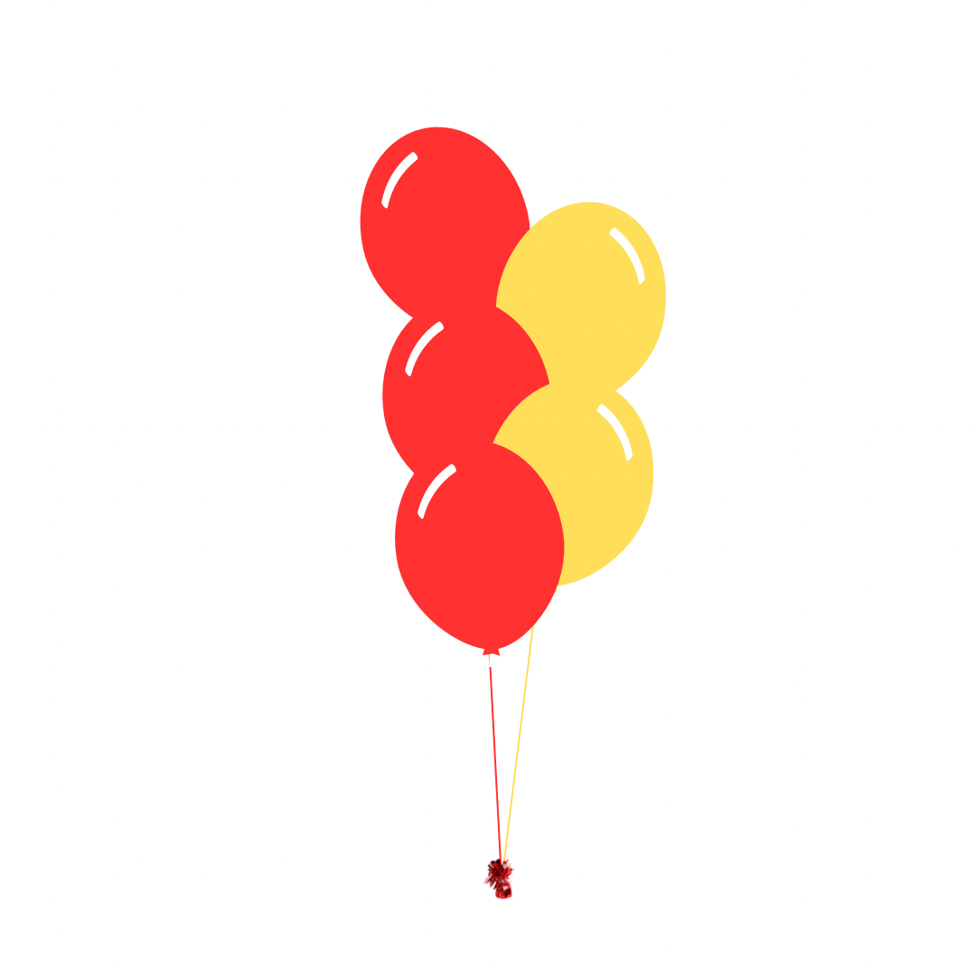 AFL: Gold Coast Suns Arrangement of 5 Balloons