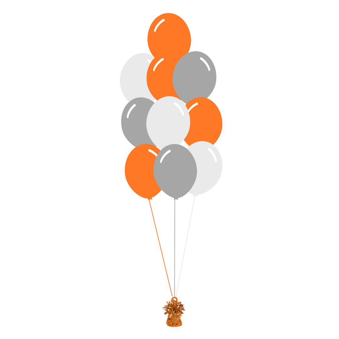 AFL: GWS Giants Arrangement of 10 Balloons - Floor Length