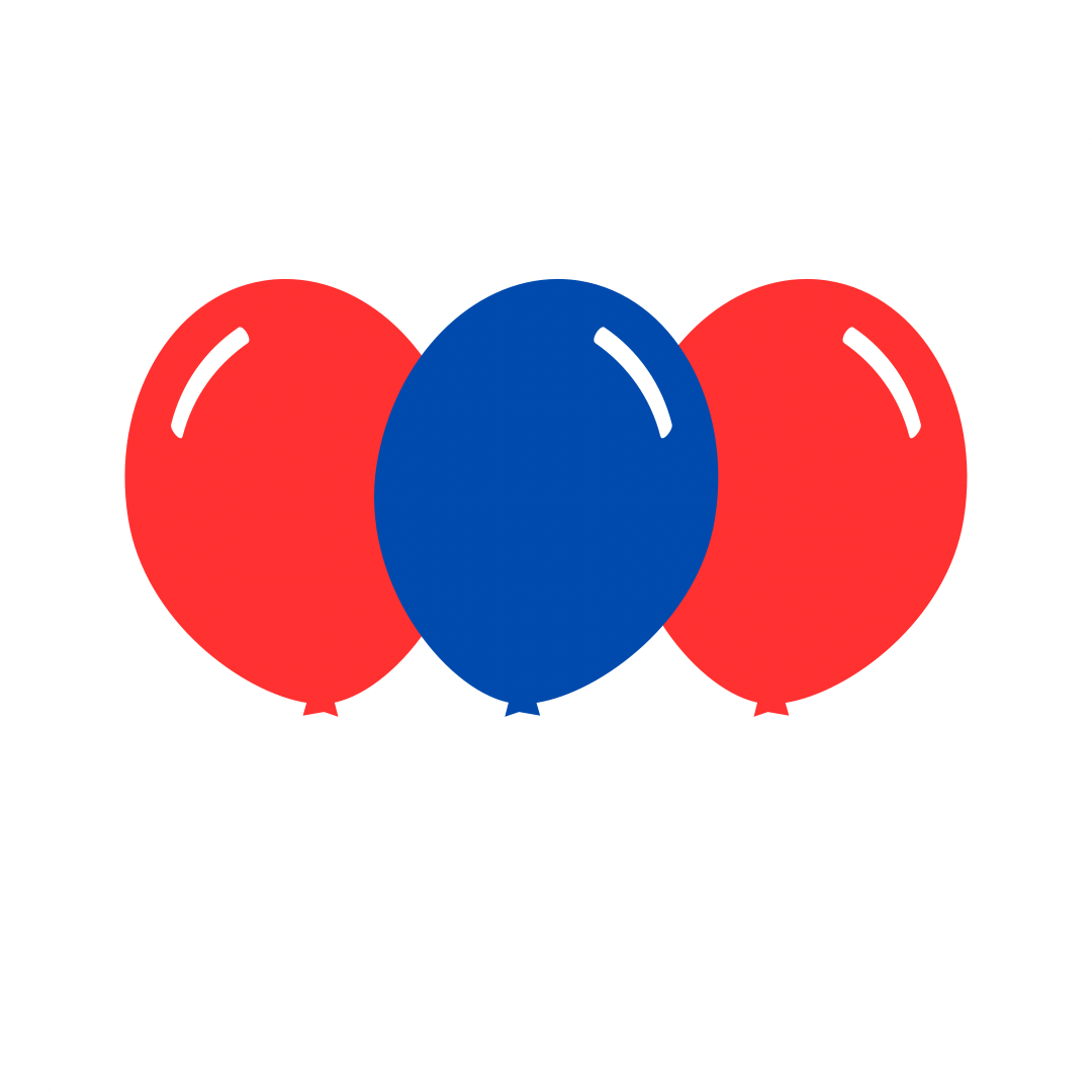 AFL: Melbourne Demons Bundle of 50 Individual Helium Filled Balloons with Matching Ribbon (No Weight)