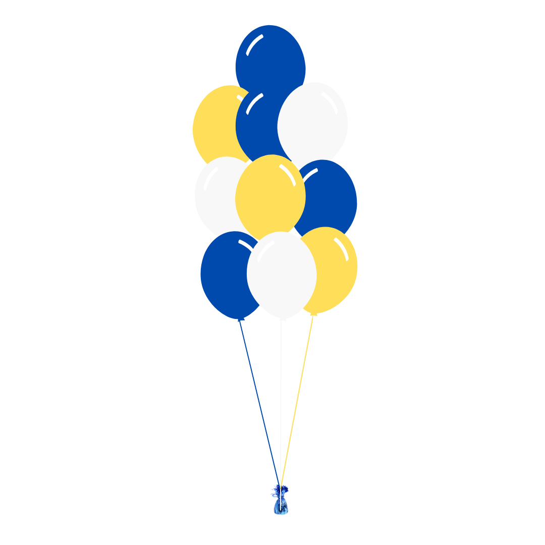 AFL: West Coast Eagles Arrangement of 10 Balloons - Floor Length