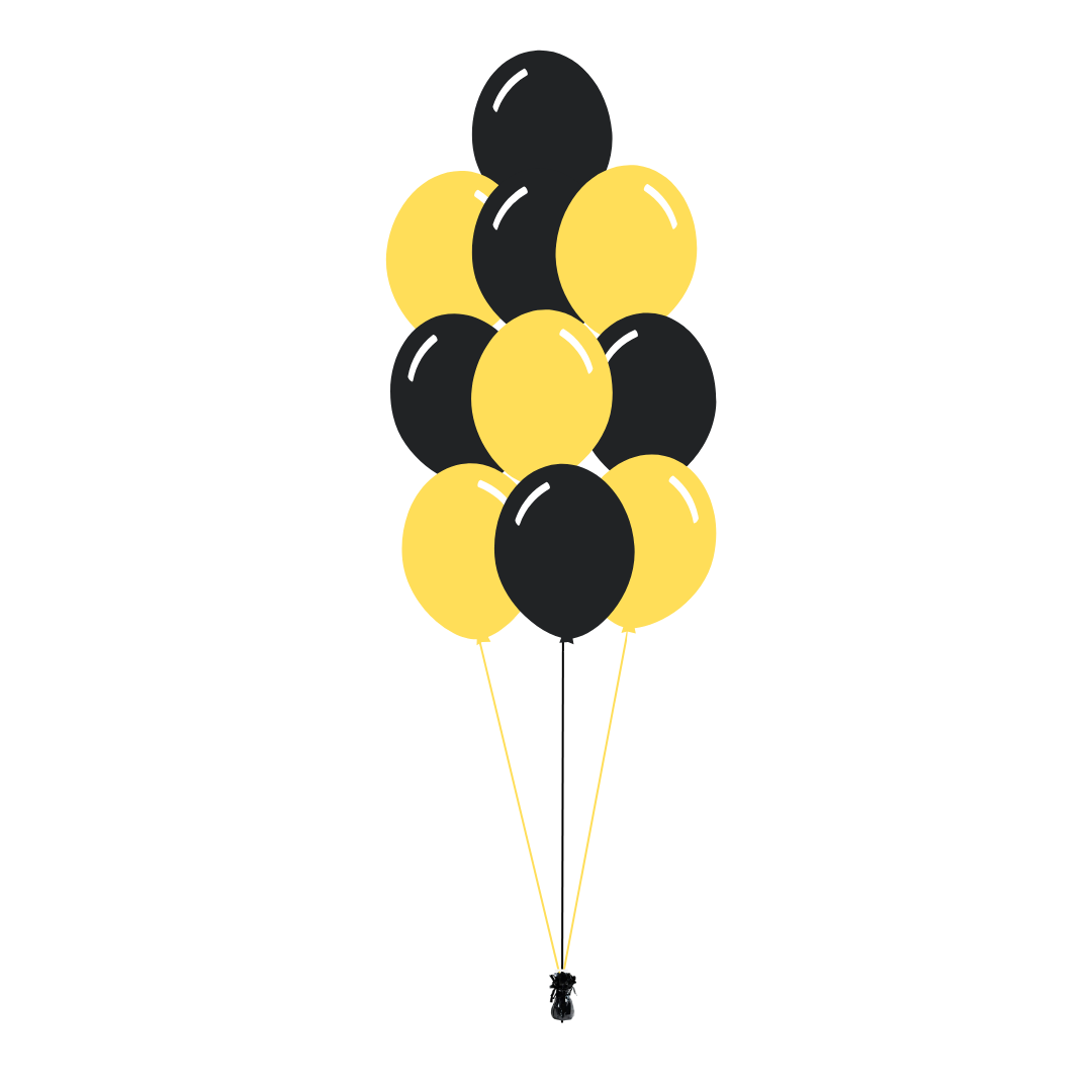 AFL: Richmond Tigers Arrangement of 10 Balloons - Floor Length