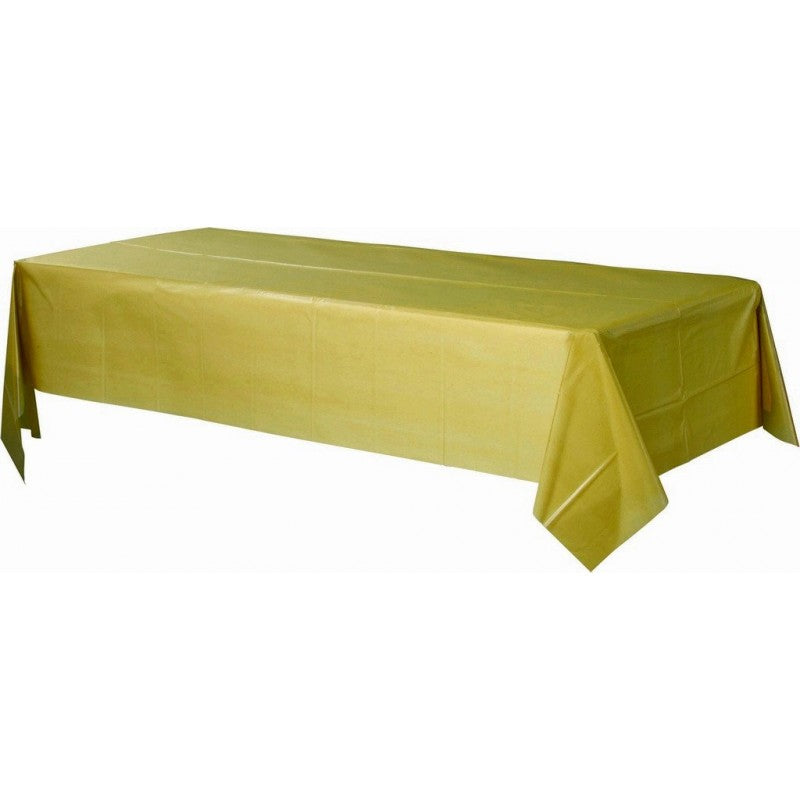 Rectangle Plastic Table Cover - Gold Sparkle