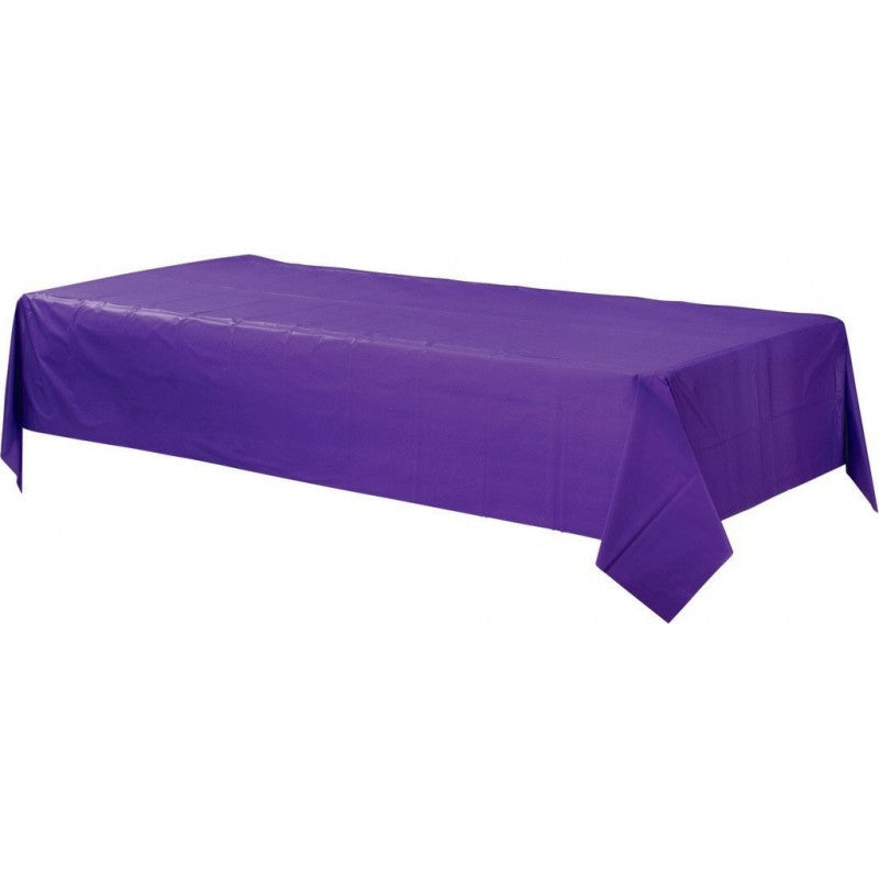 Rectangle Plastic Table Cover - New Purple