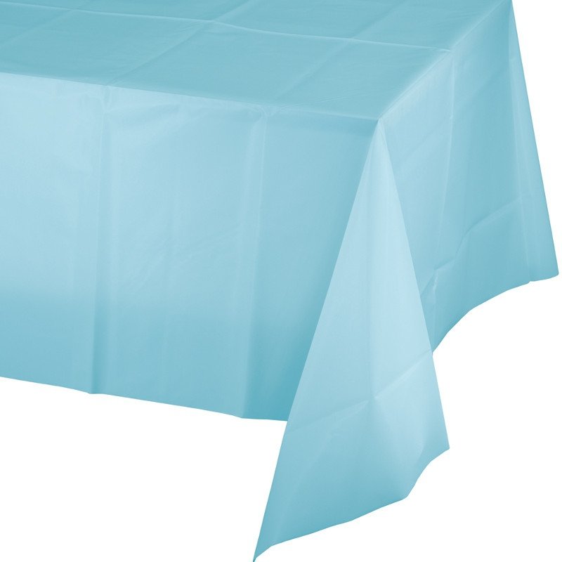 Rectangle Plastic Table Cover - Pastel Blue