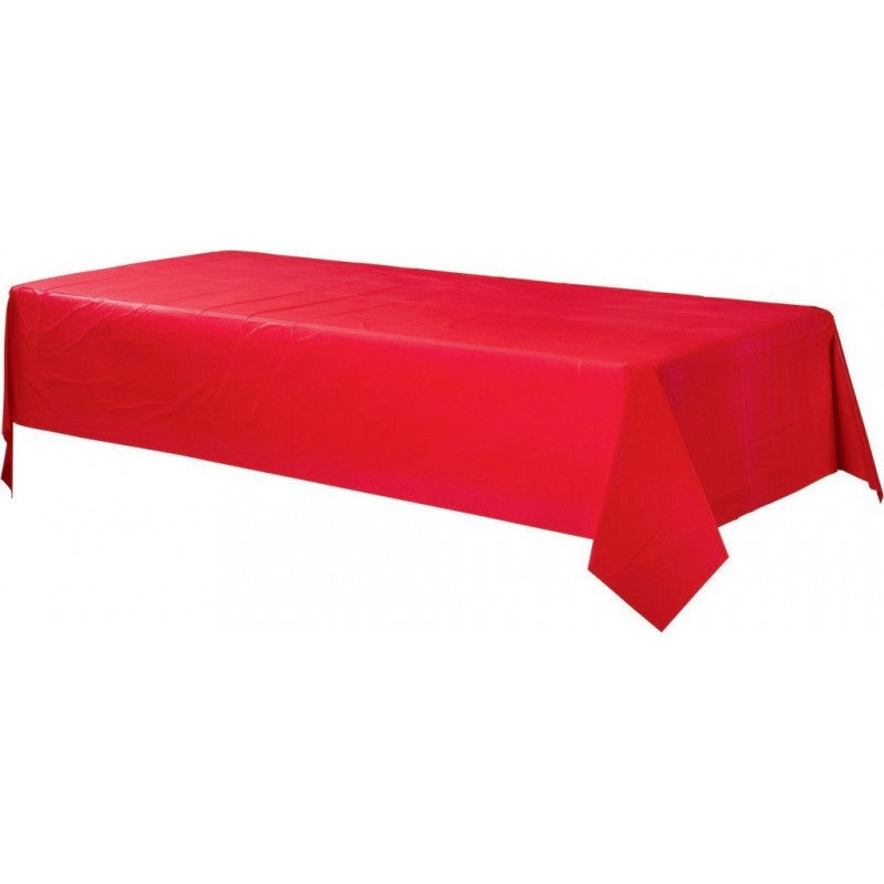 Rectangle Plastic Table Cover - Apple Red