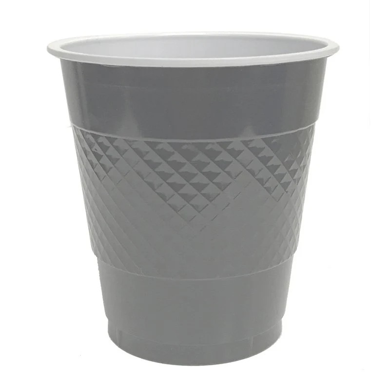 20 Pack Premium Plastic Cups 355ml - Silver