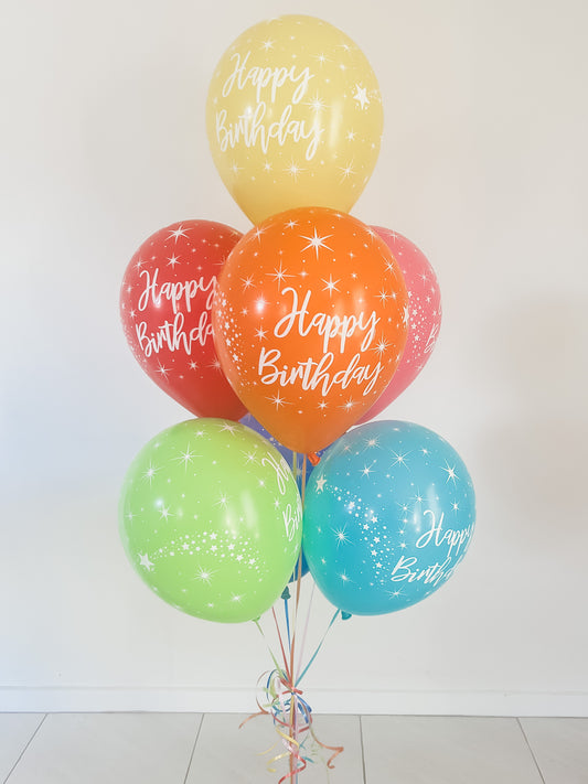 Colourful Happy Birthday Latex Balloon Bouquet