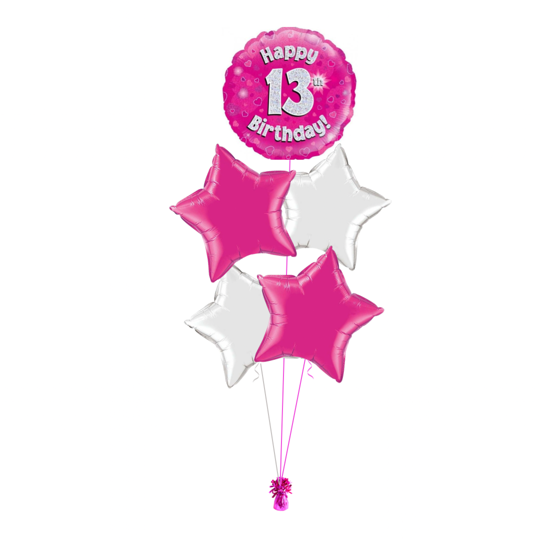 Pink 13th Birthday Balloon Bouquet