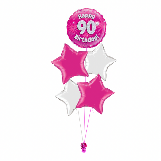 Pink 90th Birthday Balloon Bouquet