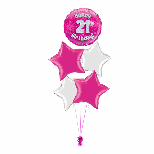 Pink 21st Birthday Balloon Bouquet