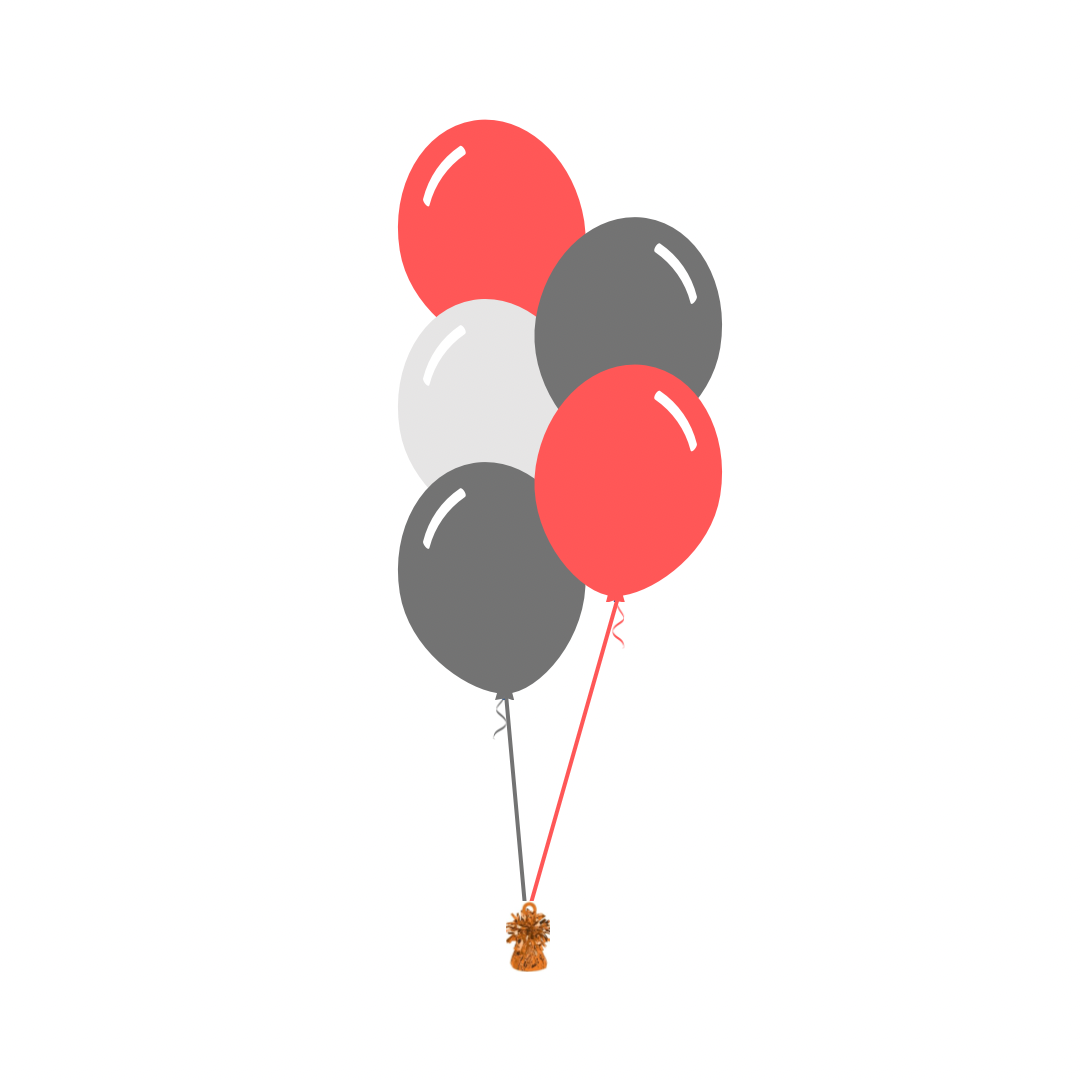 AFL: GWS Giants Arrangement of 5 Balloons