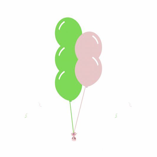 Arrangement of 5 Helium Balloons