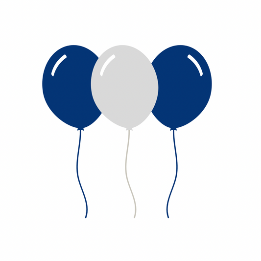 AFL: Geelong Cats Bundle of 50 Individual Helium Filled Balloons with Matching Ribbon (No Weight)