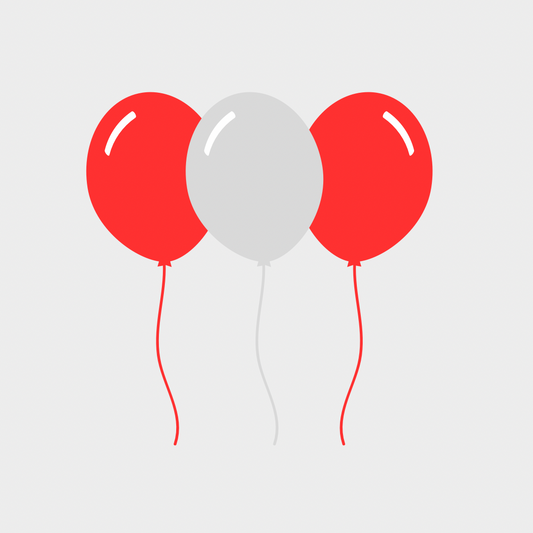 AFL: Sydney Swans Bundle of 50 Individual Helium Filled Balloons with Matching Ribbon (No Weight)