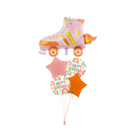 Groovy Rollerskate Birthday Balloon Bouquet - Floor Length