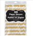 24 Pack Paper Straws - Gold