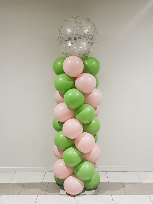 Balloon Column with 90cm Confetti Balloon - HIRE ONLY