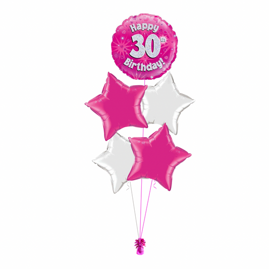 Pink 30th Birthday Balloon Bouquet