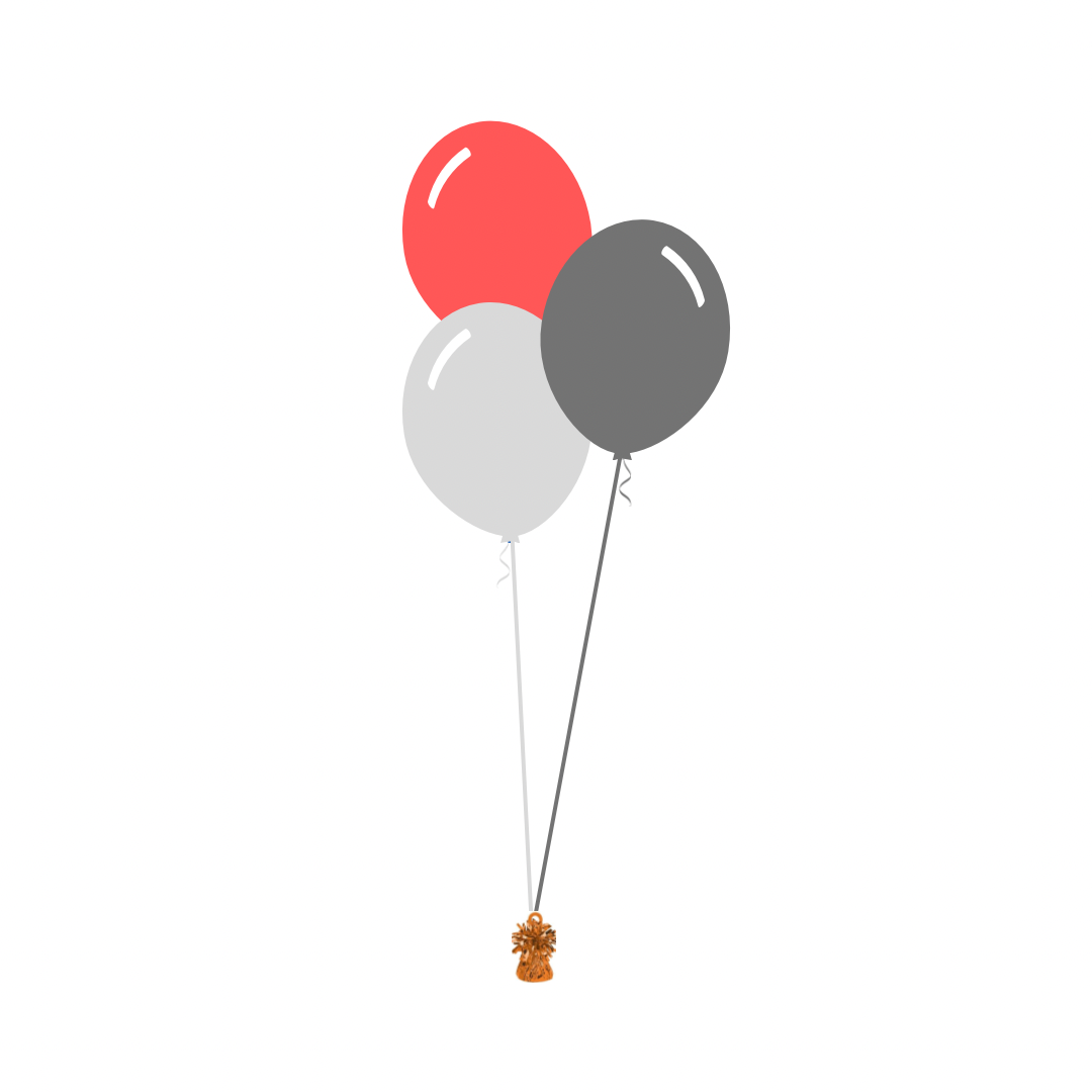 AFL: GWS Giants Arrangement of 3 Balloons