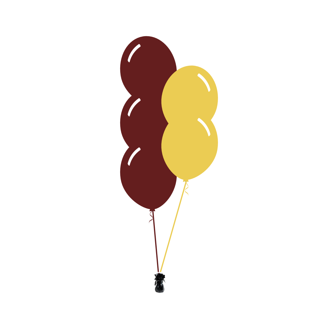 AFL: Hawthorn Arrangement of 5 Balloons