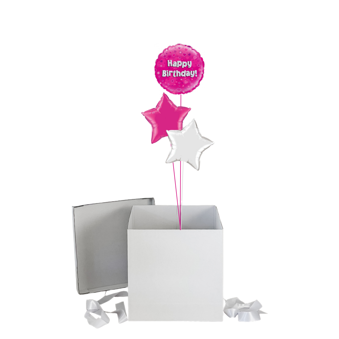 Pink Birthday Surprise Balloon Box