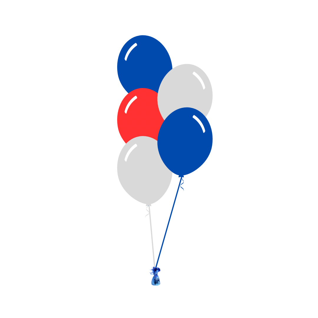 AFL: Western Bulldogs Arrangement of 5 Balloons
