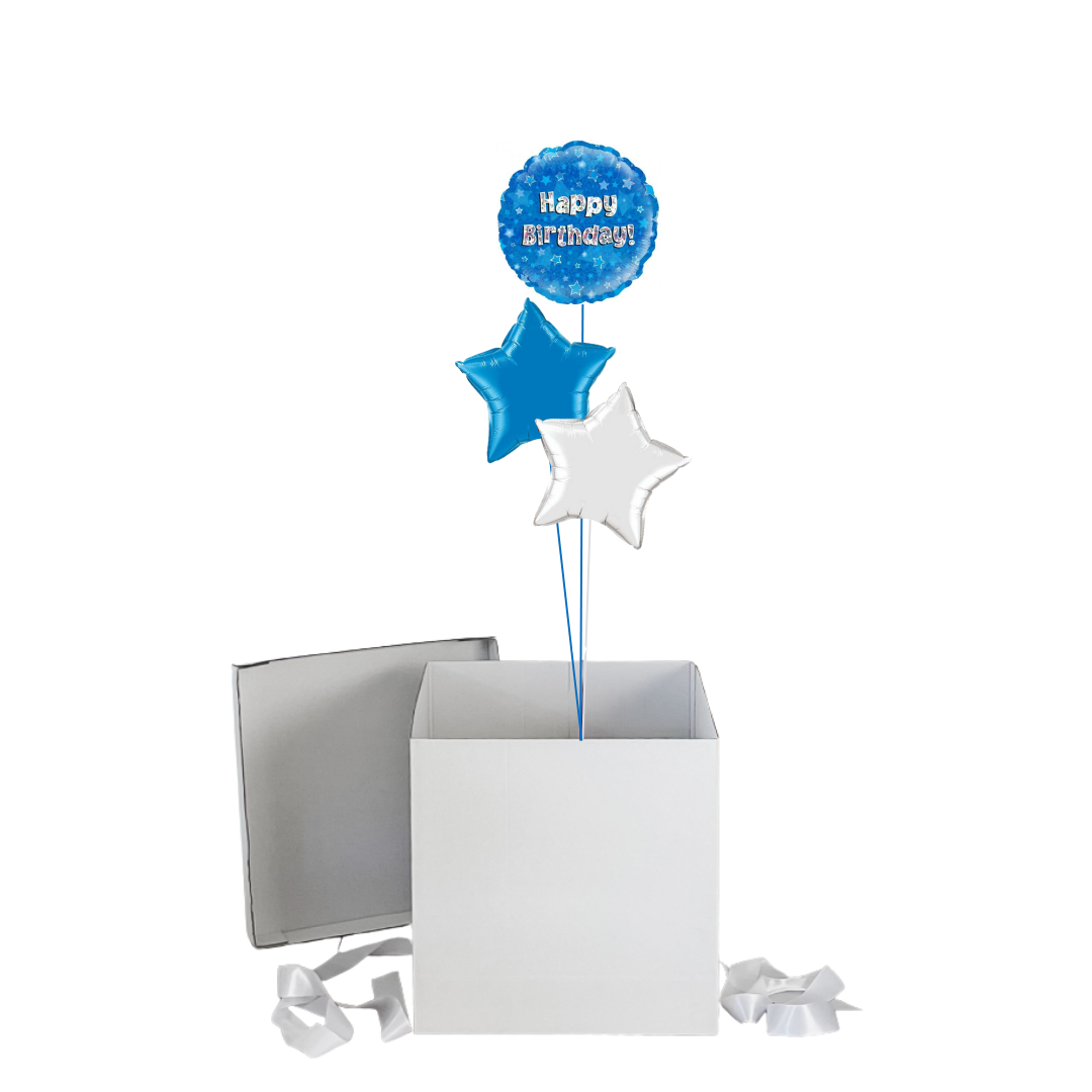 Blue Birthday Surprise Balloon Box