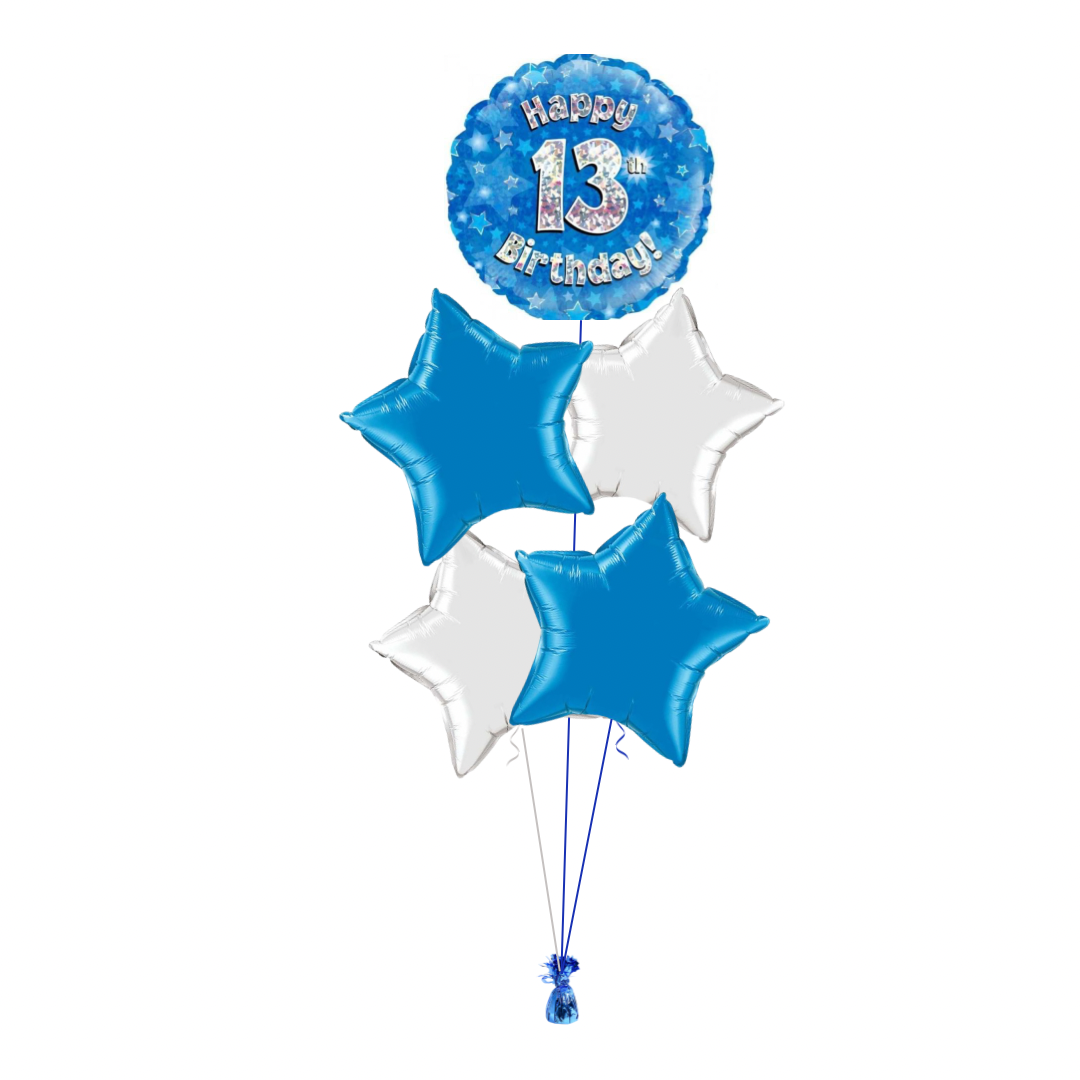 Blue 13th Birthday Balloon Bouquet