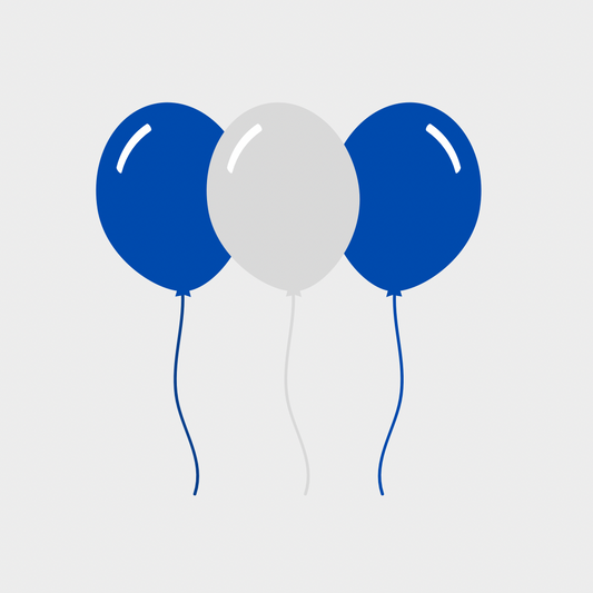 AFL: North Melbourne Kangaroos Bundle of 50 Individual Helium Filled Balloons with Matching Ribbon (No Weight)