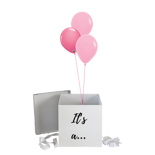 Pink Girl Gender Reveal Surprise Balloon Box