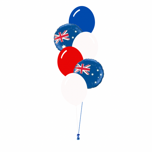Australia Arrangement of 6 Balloons (4 Latex, 2 Foil with Hi-Float)