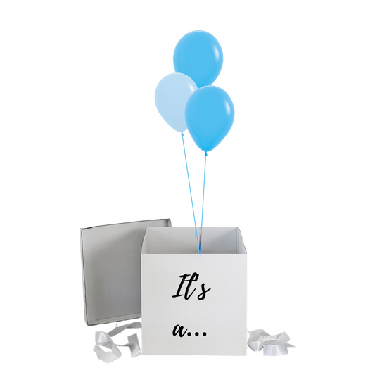 Blue Boy Gender Reveal Surprise Balloon Box