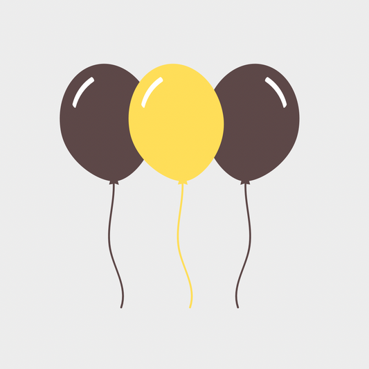 AFL: Hawthorn Bundle of 50 Individual Helium Filled Balloons with Matching Ribbon (No Weight)