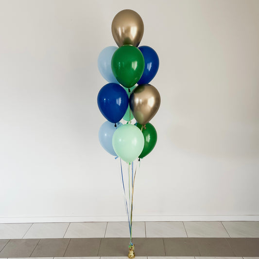 Arrangement of 10 Helium Balloons - Floor Length