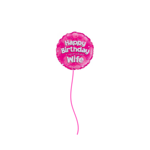 45cm Foil Happy Birthday Wife Helium Filled Balloon