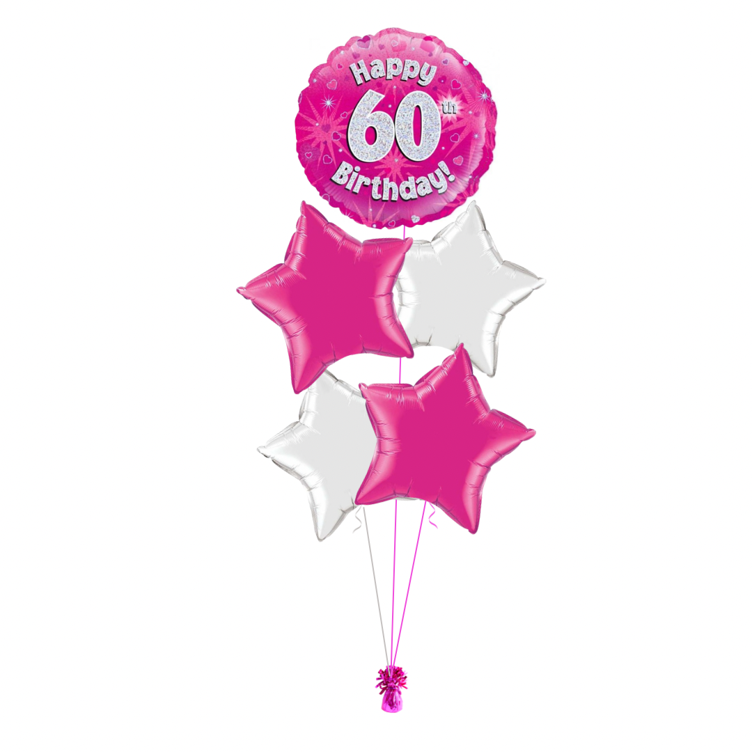 Pink 60th Birthday Balloon Bouquet – BALLOONS2U