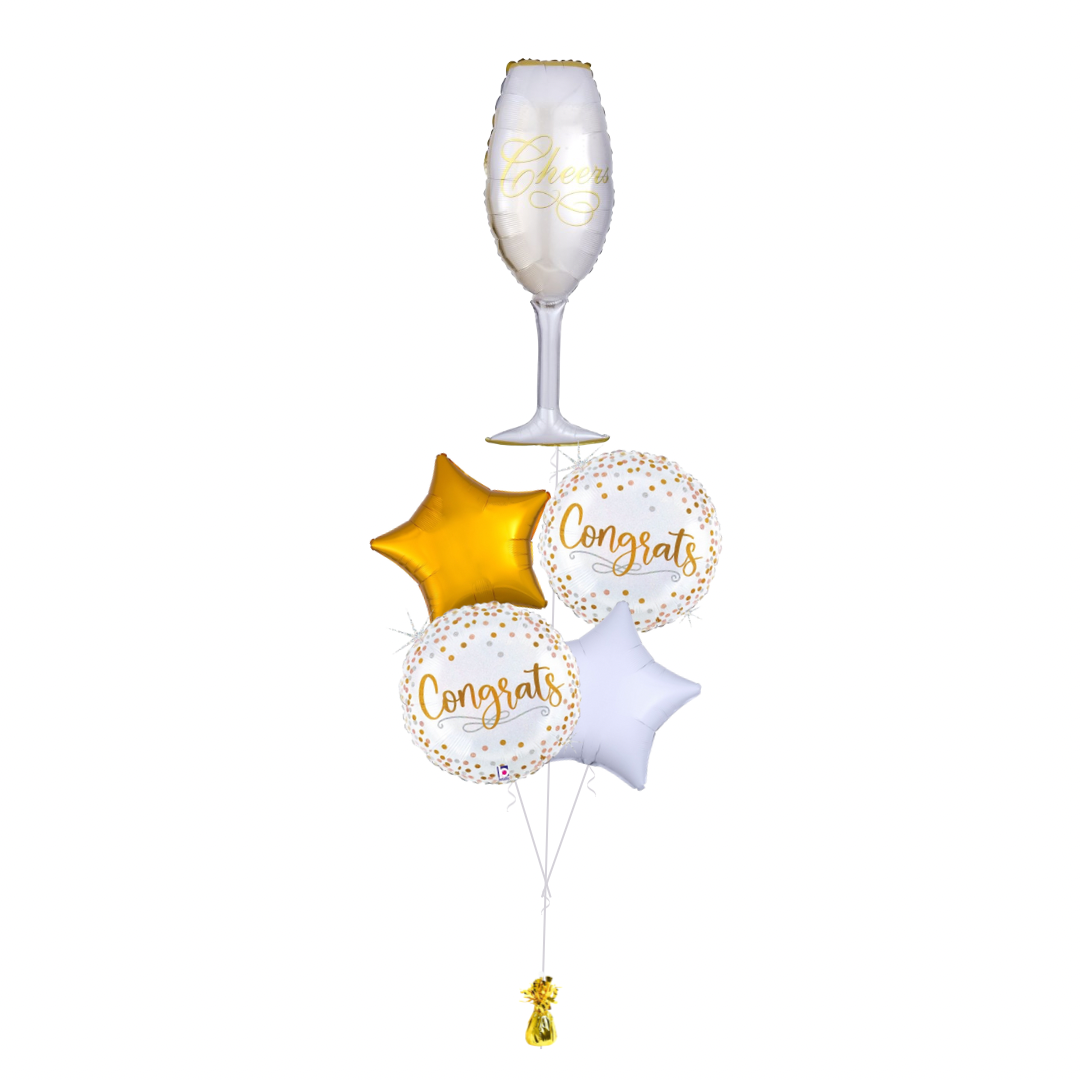 Congrats Champagne Balloon Bouquet - Floor Length